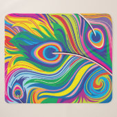 Pauwveren Abstracte Kunst Sherpa Deken (Voorkant (horizontaal))