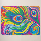 Pauwveren Abstracte Kunst Sherpa Deken (Voorkant (horizontaal))