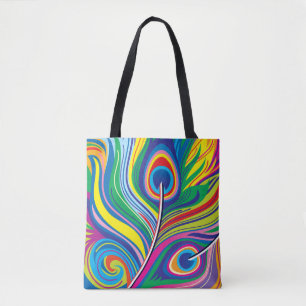 Pauwveren Abstracte Kunst Tote Bag