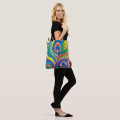 Pauwveren Abstracte Kunst Tote Bag (Op model)
