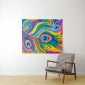 Pauwveren Abstracte Kunst Wandkleed (In Situ (horizontaal))