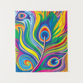 Pauwveren Abstracte Kunst Wandkleed