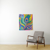 Pauwveren Abstracte Kunst Wandkleed (In situ)