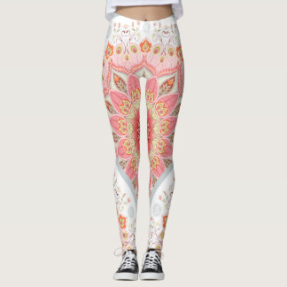 Pauwveren, bloemenrond Ornament. Leggings