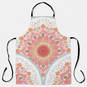 Pauwveren, bloemenrond Ornament. Schort