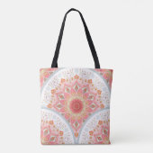 Pauwveren, bloemenrond Ornament. Tote Bag (Achterkant)