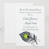 Pauwveren Bruiloft Kaart (Voorkant / Achterkant)