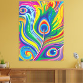 Pauwveren Canvas Afdruk (Insitu (Woonkamer))