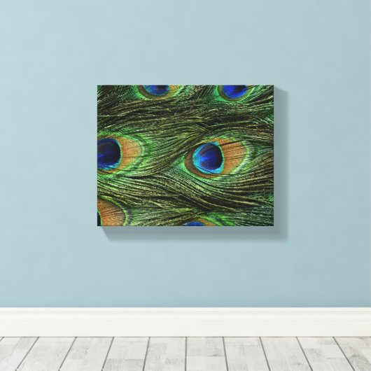 Pauwveren Canvas Afdruk (Insitu (Houten vloer))