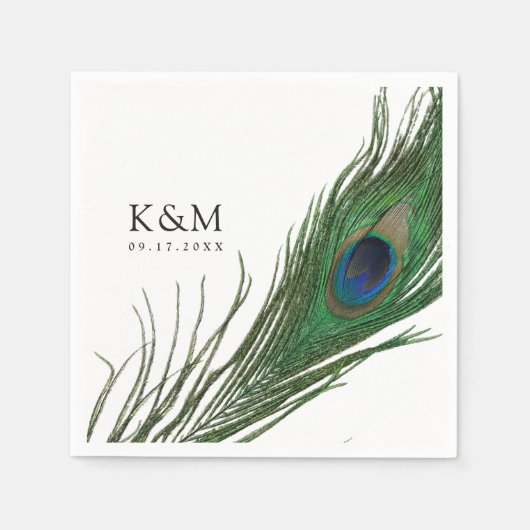 Pauwveren Evenwicht | Trouwfeest Servet (Voorkant)