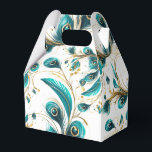 Pauwveren Feestbehandelingsdoos Bedankdoosjes<br><div class="desc">De feestgunstdoos is te zien in een mooie print van pauwveren. Pas dit item aan en voeg eraan toe of koop het zoals getoond. Tip: Voeg er een sticker aan toe met namen en voeg wat mooie lint toe. Gelicenseerde afbeelding Tip: Voeg gewoon uw geweldige traktaties toe en voeg wat...</div>