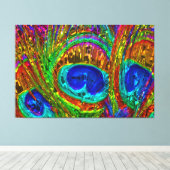 Pauwveren Glas Kunst 1 Canvas Afdruk (Insitu (Houten vloer))