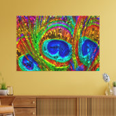 Pauwveren Glas Kunst 1 Canvas Afdruk (Insitu (Woonkamer))