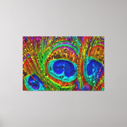 Pauwveren Glas Kunst 1 Canvas Afdruk (Voorkant)