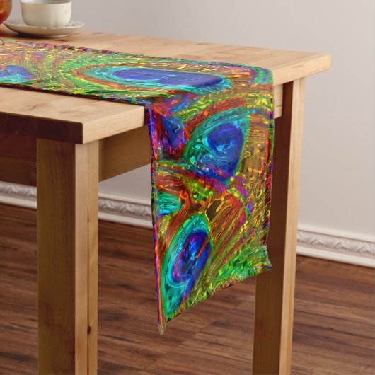 Pauwveren Glas Kunst 1 Medium Tafelloper (Voorbeeld)