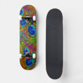 Pauwveren Glas Kunst 1 Skateboard (Voorkant)