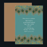 Pauwveren & Gouden Stippen UITGEBREIDE KLEUREN Uit Kaart<br><div class="desc">Pauwveren & Gouden Stippen UITGEBREIDE KLEUREN Uitnodiging. Aanpasbaar voor elke gelegenheid.

De achtergrond kan elke gewenste kleur krijgen op zowel de voor- als achterkant.</div>