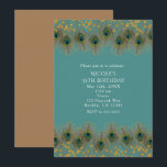 Pauwveren & Gouden Stippen UITGEBREIDE KLEUREN Uit Kaart<br><div class="desc">Pauwveren & Gouden Stippen UITGEBREIDE KLEUREN Uitnodiging. Aanpasbaar voor elke gelegenheid.

De achtergrond kan elke gewenste kleur krijgen op zowel de voor- als achterkant.</div>