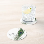 Pauwveren Hanger | Trouwfeest Ronde Kartonnen Onderzetter (Insitu)