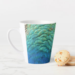 Pauwveren I Kleurrijk Abstract Natuurontwerp Latte Mok
