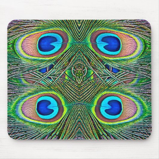 Pauwveren Kaleidoscoop Print Muismat (Voorkant)