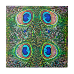 Pauwveren Kaleidoscoop Print Tegeltje
