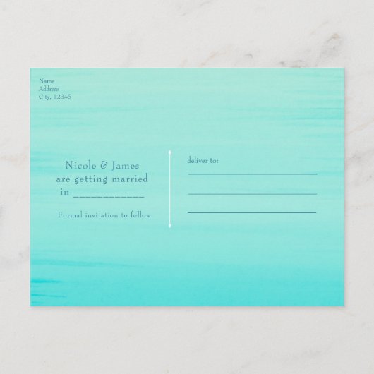 Pauwveren & Lichten Rustic Save the Date Aankondigingskaart (Achterkant)