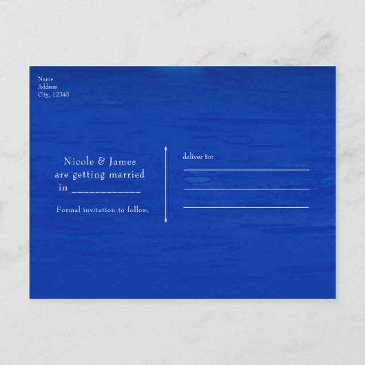 Pauwveren, Metselwerkpot & Lichten Save the Date Aankondigingskaart (Achterkant)