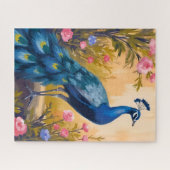 Pauwveren Mooie Bloemendier Legpuzzel (Horizontaal)