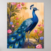 Pauwveren Mooie Bloemendier Poster (Voorkant)
