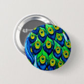 Pauwveren Ontwerp Ronde Button 5,7 Cm (Voorkant /achterkant)
