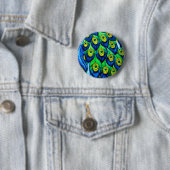 Pauwveren Ontwerp Ronde Button 5,7 Cm (In situ)