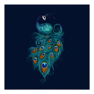 Pauwveren Teal Pauw Perfect Poster