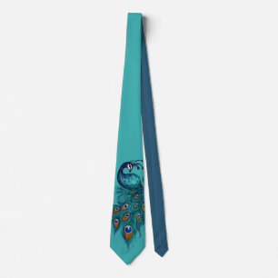 Pauwveren Turquoise Pauwen    Stropdas