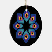 Pauwvlame (radiaal) keramisch ornament (Rechts)