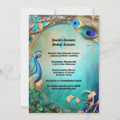 pauwvogelveren art nouveau kaart (Voorkant)