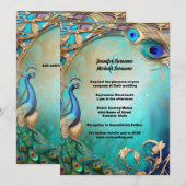 pauwvogelveren art nouveau kaart (Voorkant / Achterkant)