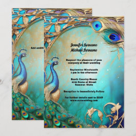  pauwvogelveren  art nouveau kaart