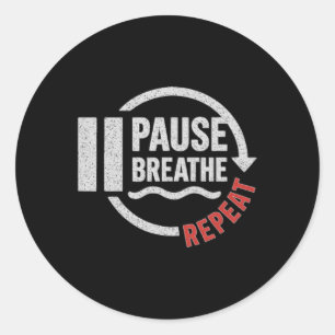 Pauze Adem Herhaal Motiverende Yoga-meditatie Ronde Sticker