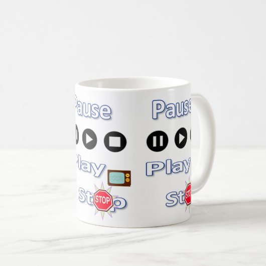 Pauze, afspelen, Mok stoppen (Voorkant rechts)