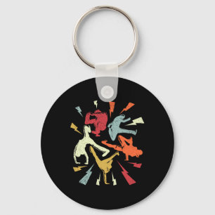  pauze Bboy Poses Retro Hip Hop Sleutelhanger