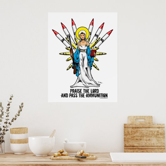 "Pauze de Heer en pas de munitie over" - 2 Poster (Keuken)