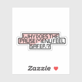 Pauze Menu Comfort – Retro Pixel Lettertype Sticker