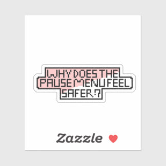 Pauze Menu Comfort – Retro Pixel Lettertype Sticker