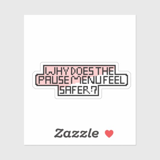 Pauze Menu Comfort – Retro Pixel Lettertype Sticker (Vel)