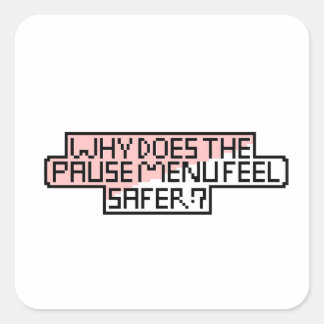 Pauze Menu Comfort – Retro Pixel Lettertype Vierkante Sticker