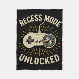 Pauze Modus Ontgrendeld Retro School Gamer Control Fleece Deken