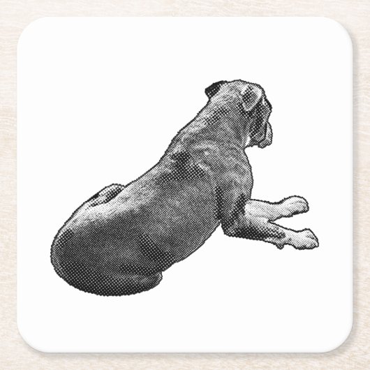 Pauze naast een blik kartonnen onderzetters (Voorkant)