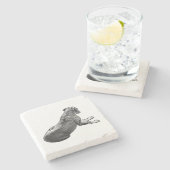 Pauze naast een blik stenen onderzetter (Zijkant)