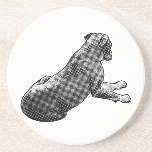 Pauze naast een blik zandsteen onderzetter (Voorkant)